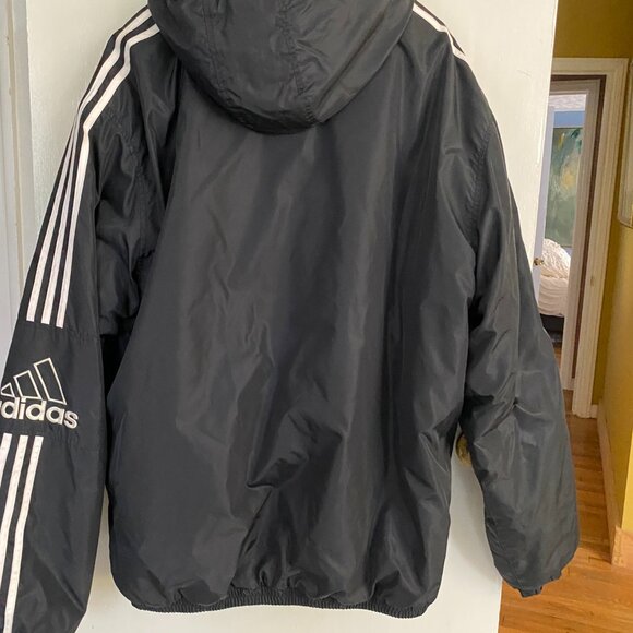ADIDAS Unisex Full Zip Pockets Fall/Winter Hooded Bomber AWV002 Jacket - Size XL - Picture 2 of 3